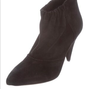 LOEFFLER RANDALL Black Suede pointed Toe Booties